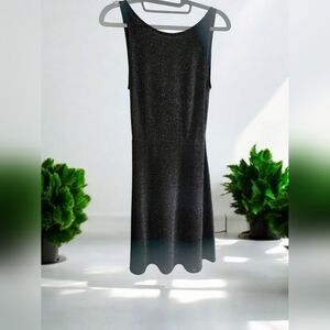 H&M Metallic Grey Sparkly Skater Dress S